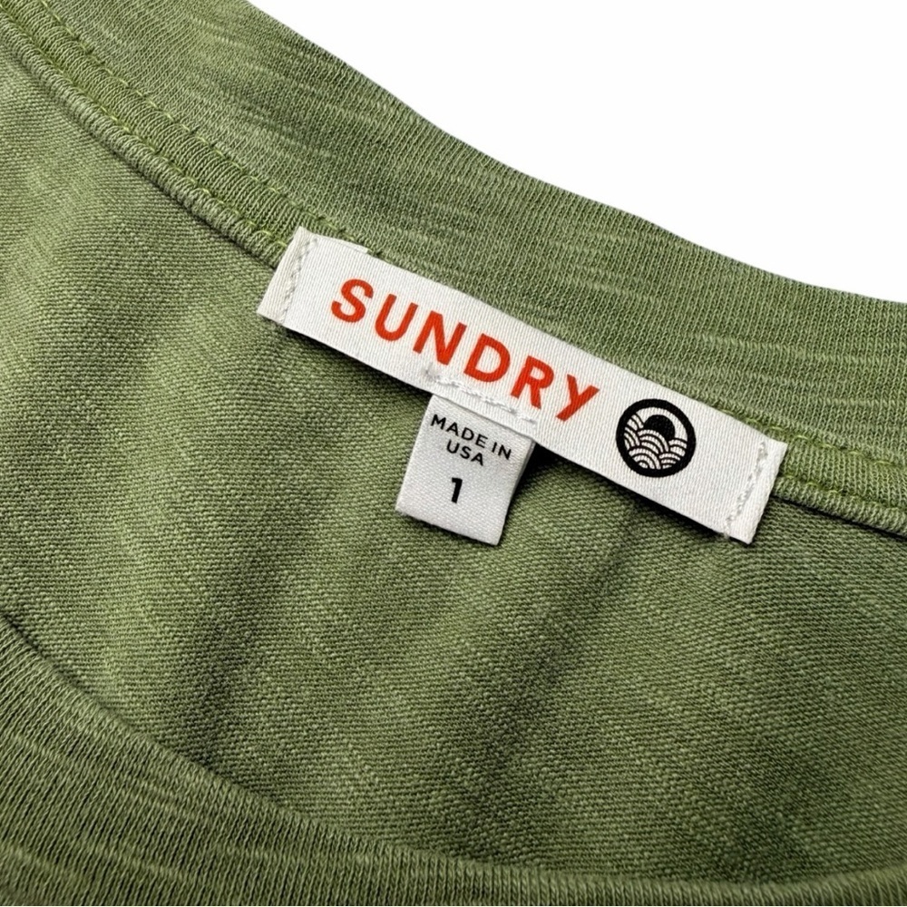 Anthropologie Sundry Women’s Ruffled Peasant Midi Dress Sage Green Size Small - Picture 6 of 9
